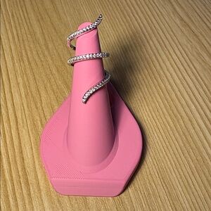 Silver and Crystal Spiral Ring